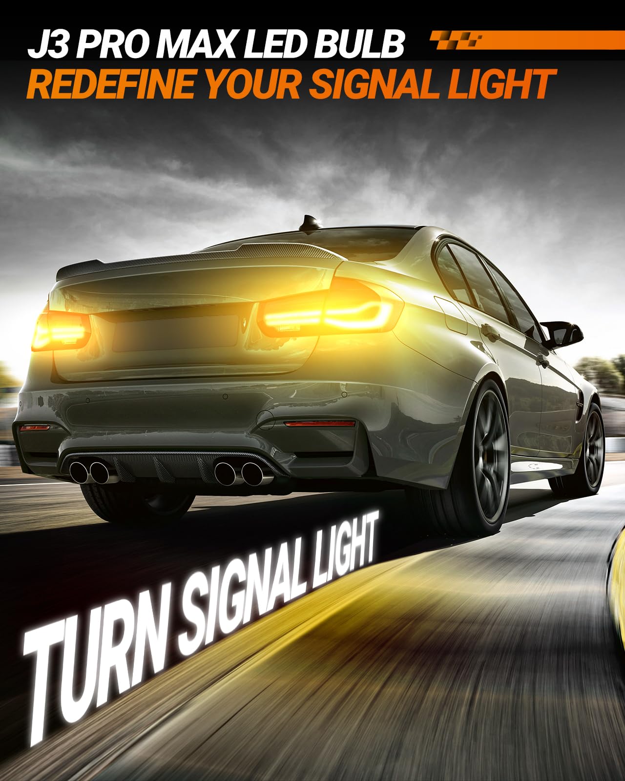 SEALIGHT 3157 LED Bulbs - 3157 LED Turn Signal Bulbs Anti Hyper Flash With Turbo Fan - 2700K Amber Yellow Bulb - Replacement for Front Rear Turn Signal Tail Blinker Light - Plug N Play - 2PCS - Image 3