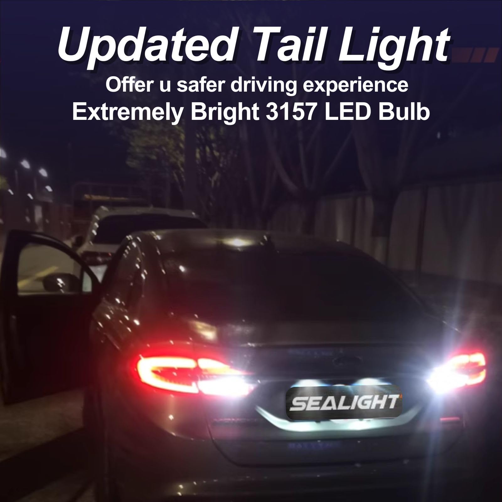 SEALIGHT LED Backup Reverse Light Bulb, 3157 LED Bulb White, 6000K Super Bright, Brake Parking Light With Projector Lens, 3156 3056 3457 4157 3157NA Plug N Play, Daytime Running Light Modules, 2 PCs - Image 7